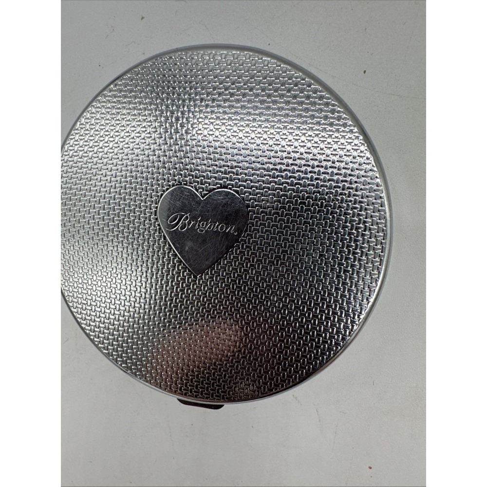 BRIGHTON Compact Double Mirror French Garden Silver Dragonfly Rhinestone RARE - Picture 4 of 5